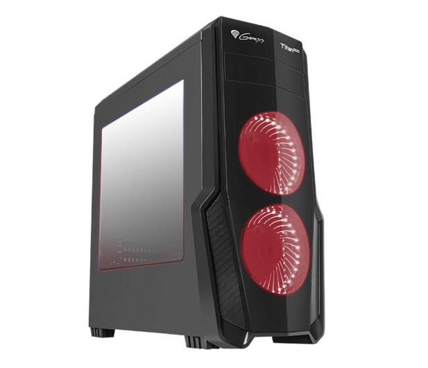 NATEC Obudowa Genesis Titan 800 USB 3.0 z oknem czerwone podświetlenie NPC-1128 - 413153 - zdjęcie